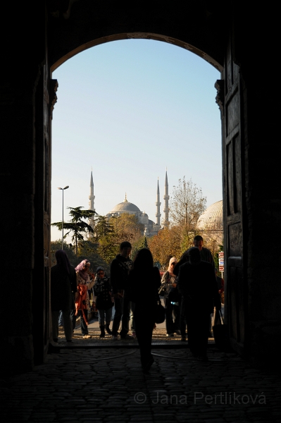 DSC_5182_1.jpg - Po návštěvě Modré mešity jsme se vydali do paláce Topkapi. Do paláce jsme vešli Hlavní bránou. Palác Topkapi byl oficiální rezidencí osmanských sultánů a zároveň centrem vlády nad celou říší v letech 1465 až 1853.