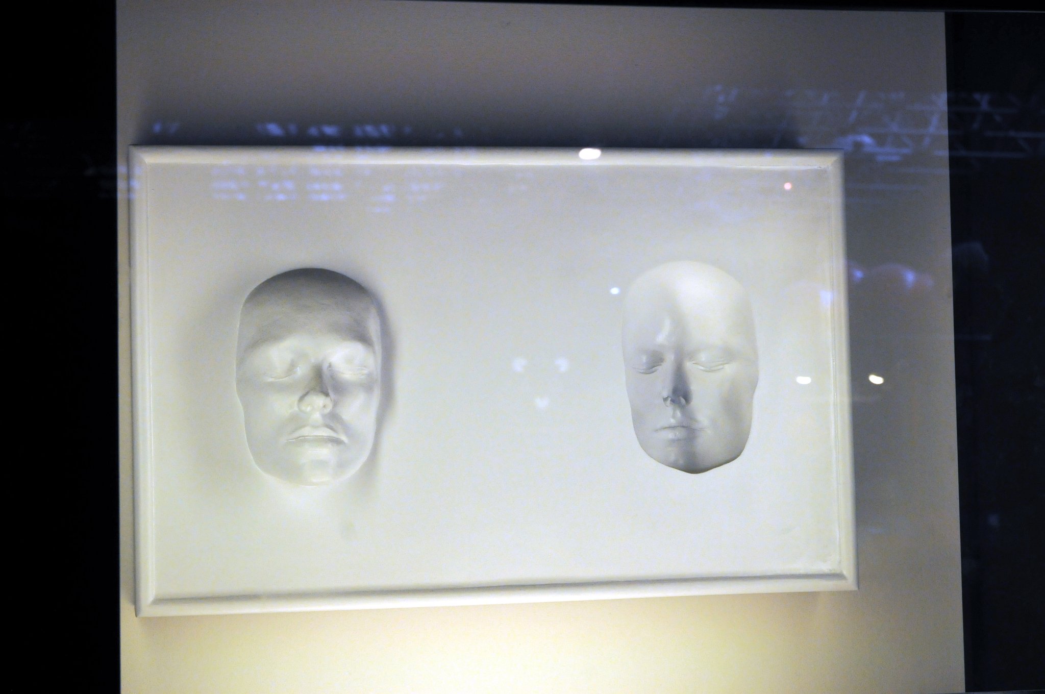 DSC_7373_1.jpg - Odlitky lidské tváře zobrazují optické klamy. Je maska v pravo vystupující nebo naopak vnořená do podkladu???
