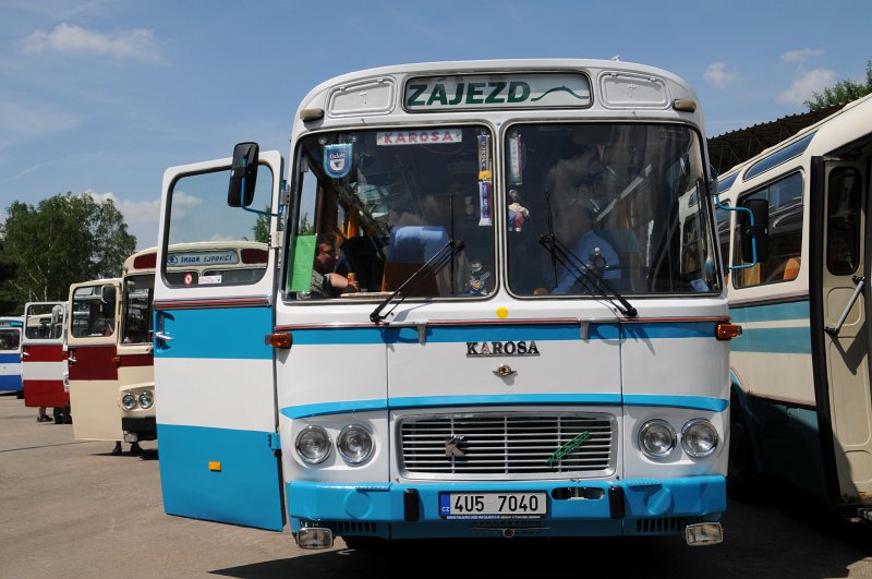 DSC_3004.JPG - Už poněkolikáte se v Lešanech sešli i milovníci starých autobusů. Konal se zde již 12. sraz Klubu historických autobusů, RTO klubu. Karosa ŠD11.